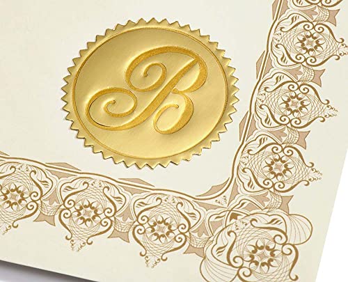 PaperDirect Deluxe Embossed Letter B Monogram Foil Certificate Seals, 2 Inch, Self Adhesive, 100 Count, Embossed Seals for Certificates, Achievement Awards, Stationery - Thumbnail 3