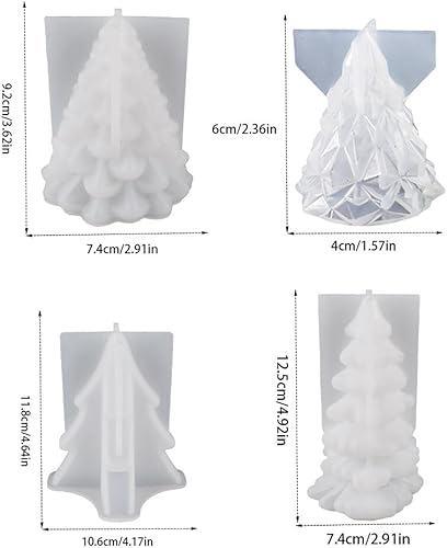 Miniatura 5 de Molde de silicona para velas, árbol de Navidad 3DPapá Noel, molde de vela de muñeco de nieve, molde de fabricación de velas hecho a mano de Navidad