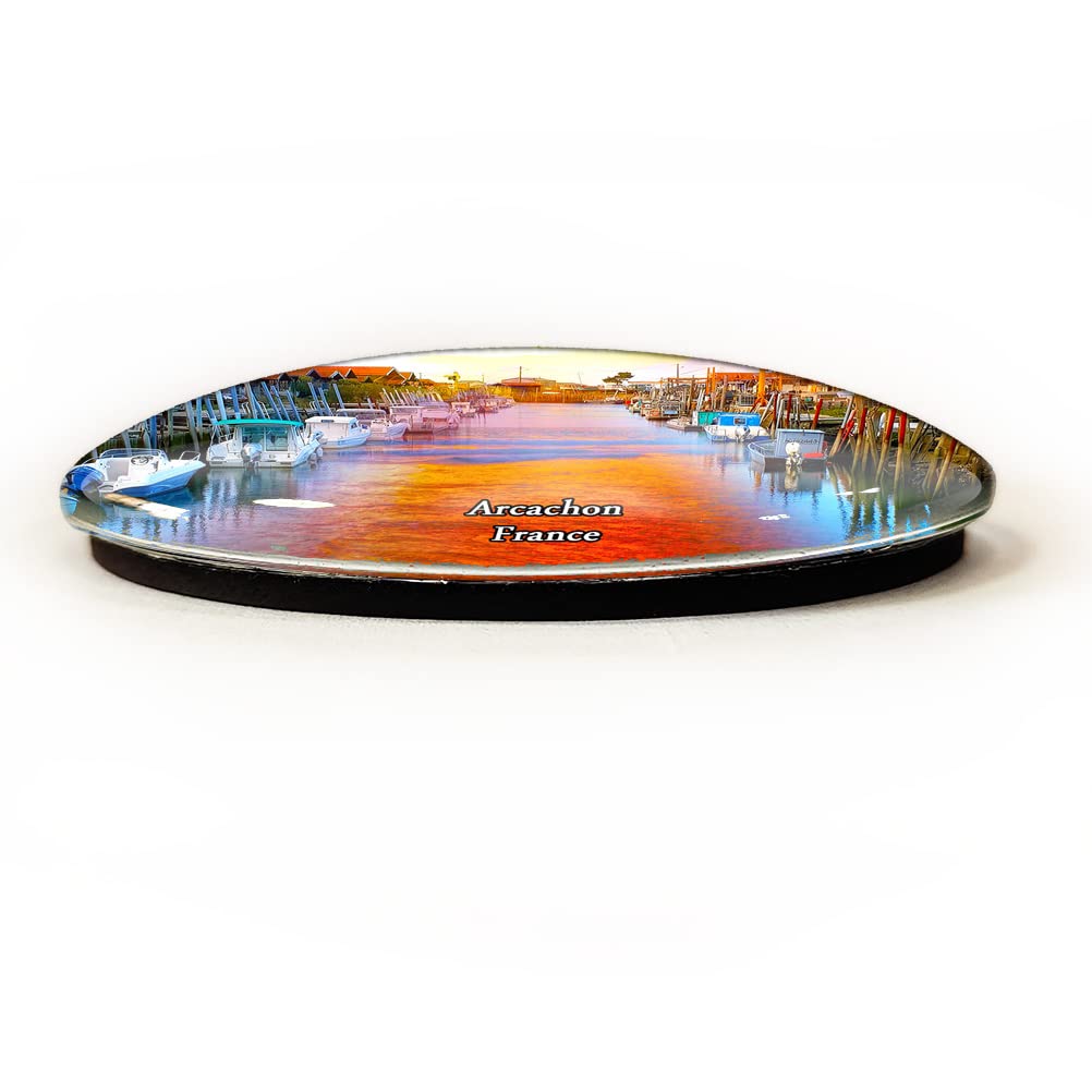 Imán Nevera Bordeaux Francia – Forma Oval De Cristal – 4,5 X 6 Cm – Recuerdo Decorativo Para Viajes