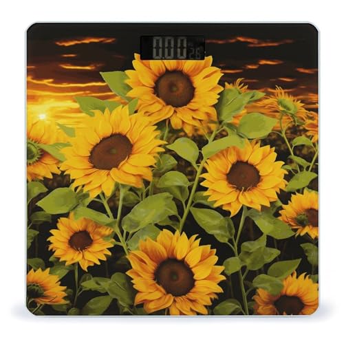 Báscula digital Sun Flower con vidrio templado y medidor