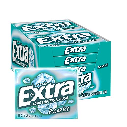 EXTRA Polar Ice Sugarfree Gum, 15 Sticks (Pack of 10)