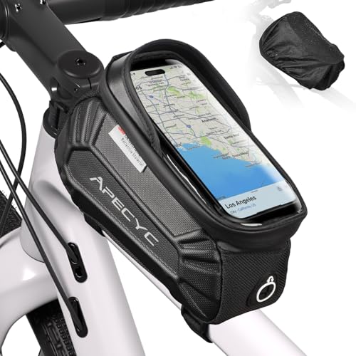 Bike Frame Bag, Waterproof Cycling Front Phone Bag with 3M