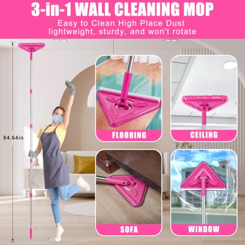 Image of Microfiber Duster Kit 27pcs with 30 to 100 in Extension Pole, Pink