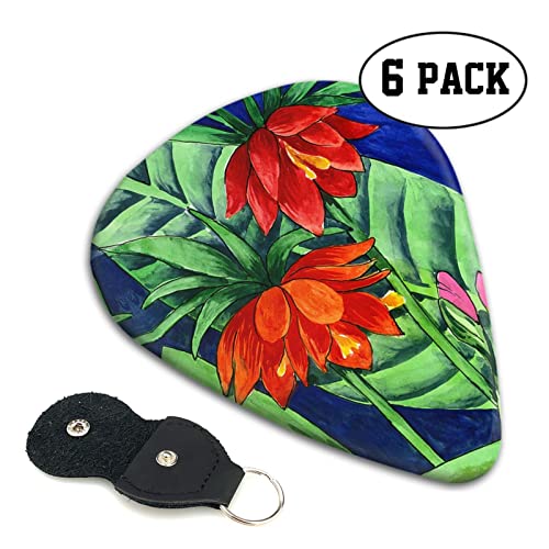 Flower Lot de 6 médiators pour guitare acoustique, guitare électrique, basse, ukulélé – fins, moyens et épais. - Les Beatles, Paul McCartney, John Lennon, RIngo Starr, George Harrison Flower Lot de 6 médiators pour guitare acoustique, guitare électrique, basse, ukulélé – fins, moyens et épais. – Image 3