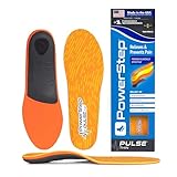 PowerStep Pulse Thin Orthotics, Arch Support Inserts, Pain Relief for Cleats & Tight Running Shoes, Insoles for Plantar Fasciitis Relief, Mild Pronation, Shin Splints, Unisex , Made in the USA