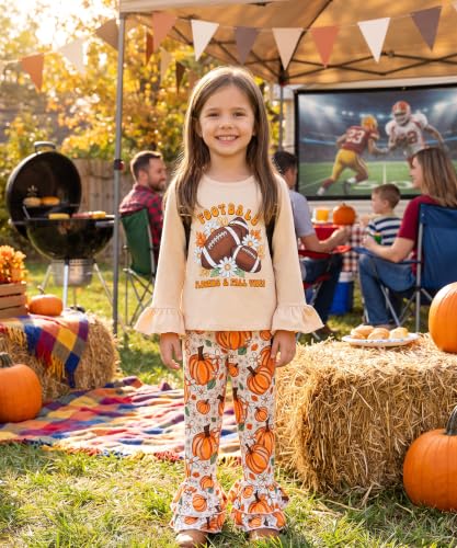 Image of Unique Baby 2 Piece Girls Double Ruffle Leggings and Long Sleeve Shirt Clothes Set Kid and Toddler Girl Outfit