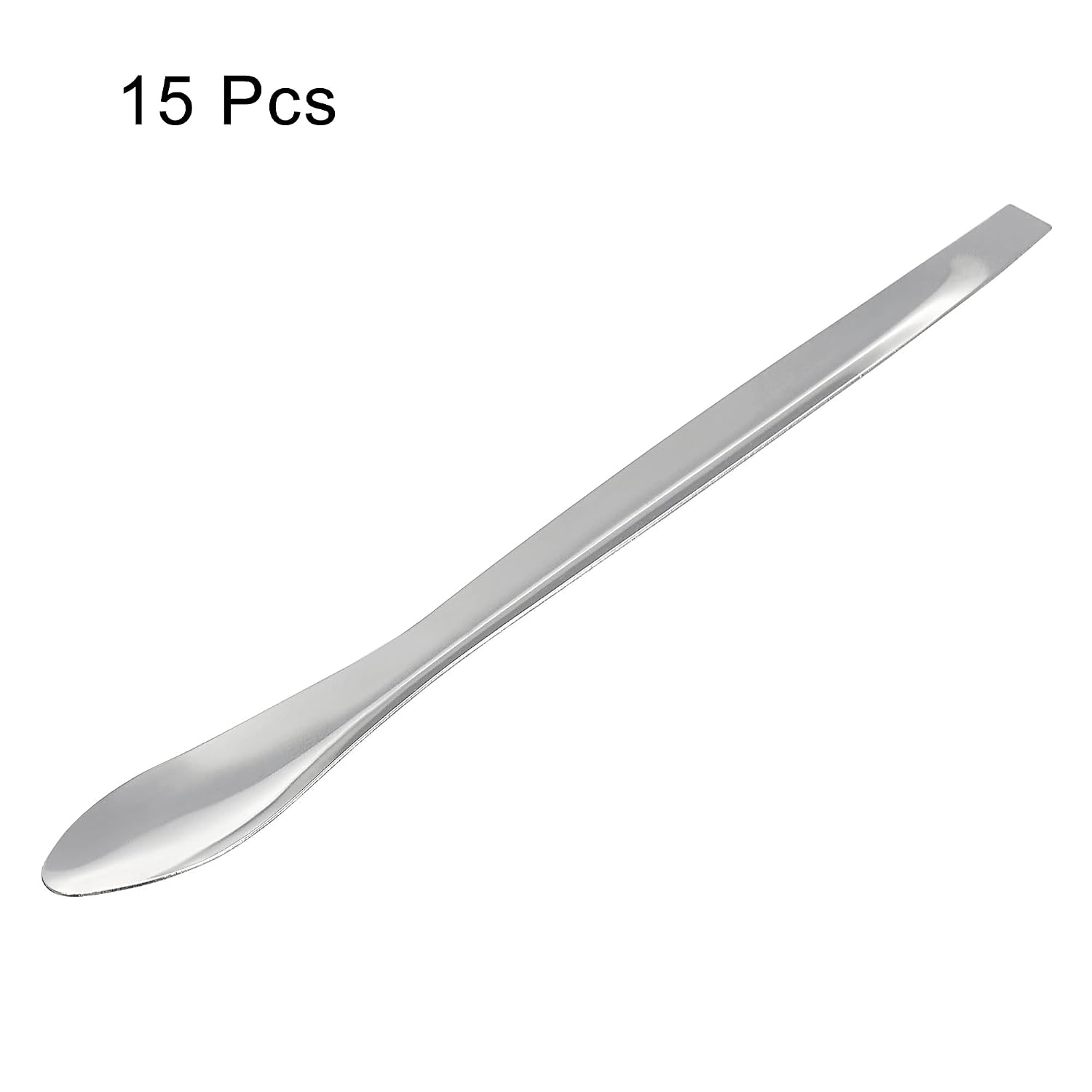 MECCANIXITY Micro Lab Spoons 5.51" Silver 201 Stainless Steel Powders Sampling Spoon for Laboratory Pack of 15