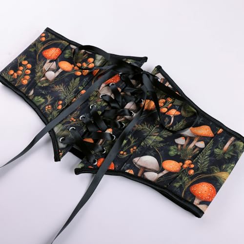 Image of Scarlet Darkness Corset Belt for Women Floral Lace Up Boned Underbust Corset Waist Belts