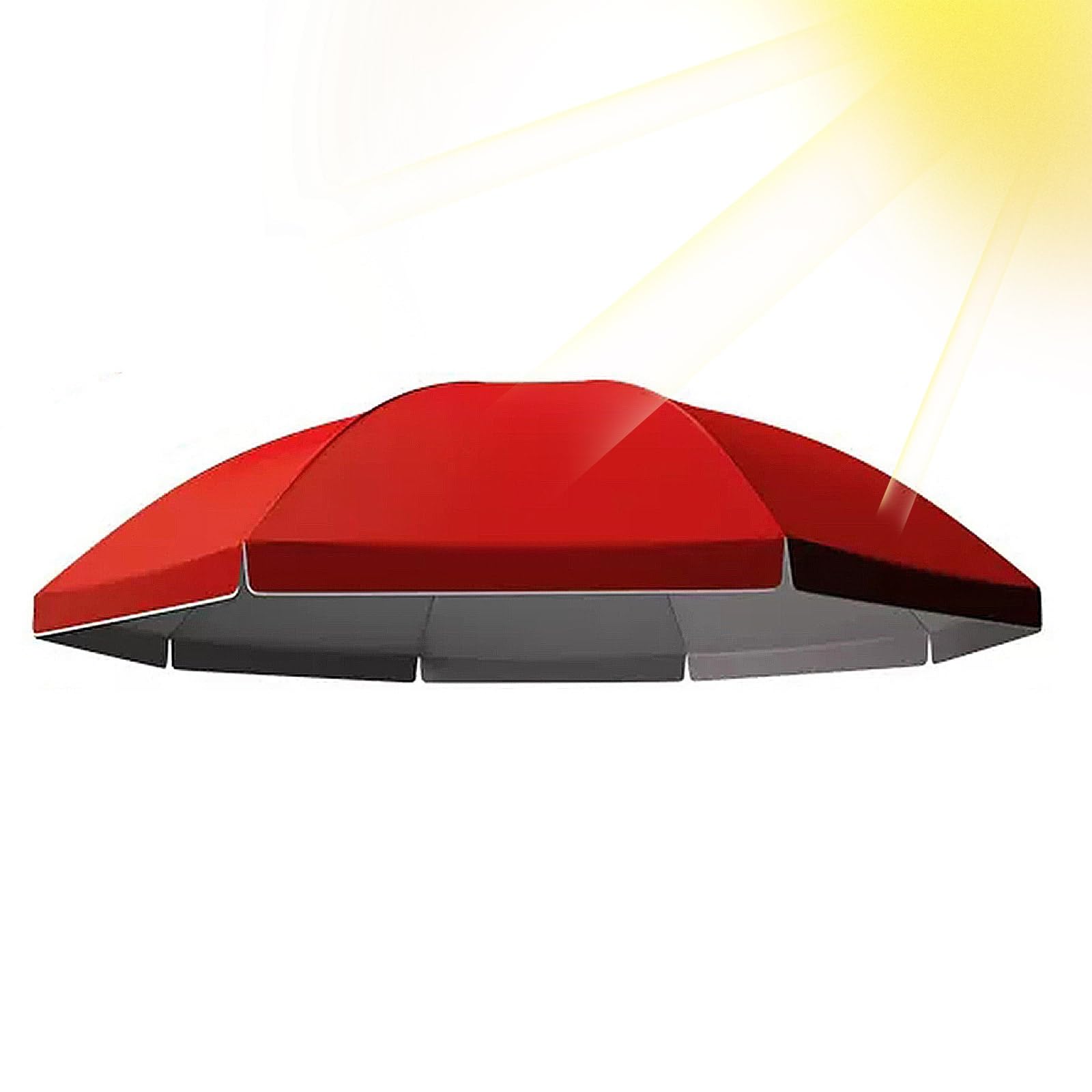 Replacement Parasol Fabric Cover 8 Ribs Anti-Ultraviolet Patio Umbrella Cloth Cover 2.20m 2.40m 2.60m 2.80m 3.0m 3.20m Round Sunshade Outdoor Umbrella Canopy(Red,2.20m(7.2ft))