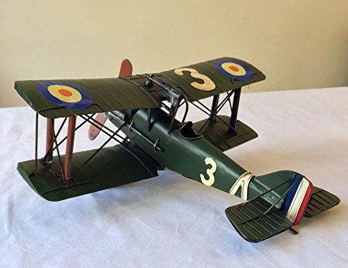 Maquette vintage de biplan SE5a de la Première Guerre mondiale en étain, 32 cm, disponible en deux couleurs, excellente idée cadeau, pour n'importe quelle étagère ou bureau Cover