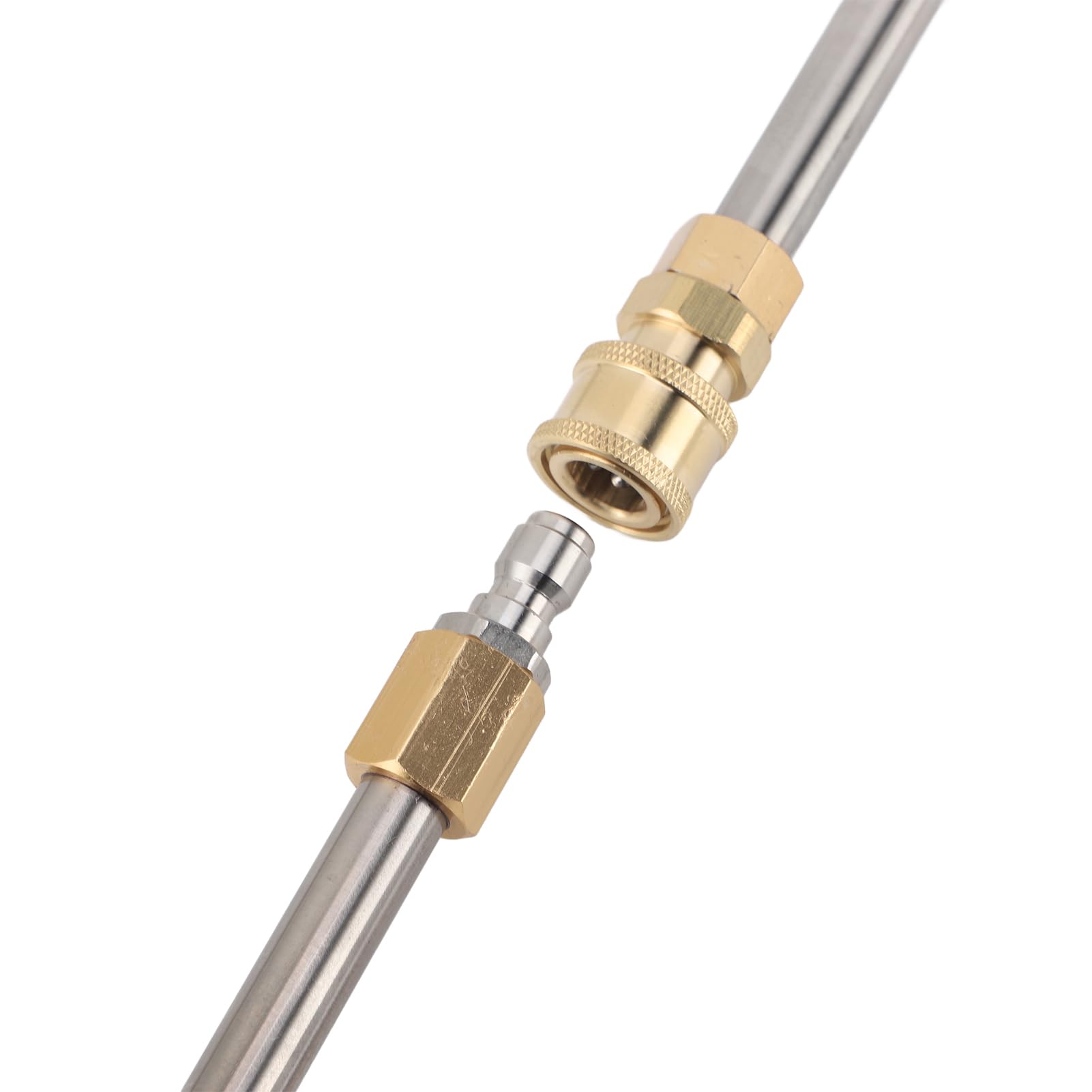 Lance de nettoyeur haute pression, extension robuste en acier inoxydable et laiton pour efficacité améliorée polyvalence toit voiture extérieur connecteurs rapides 1/4 pouce longue portée sécurisée