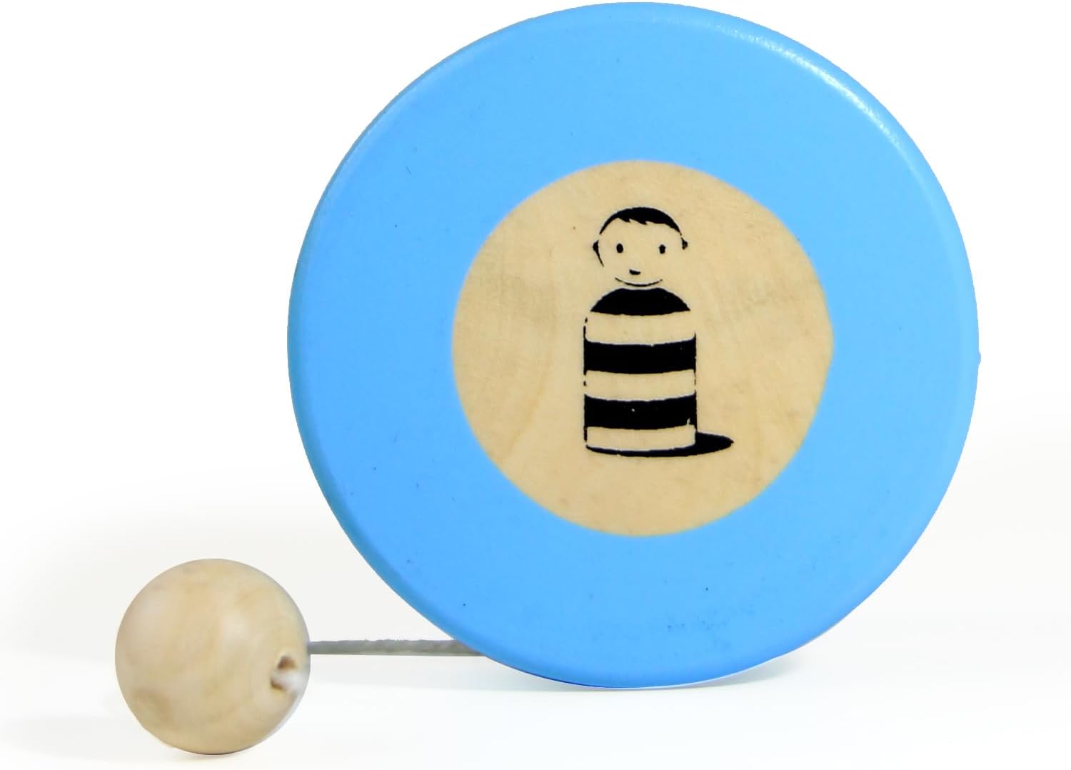 Wooden Yoyo Game for Kids | Color- Blue | 3+ Years | Organic & Safe | Spinner Yoyo Ball Toy, High Speed | Wood Spinner Ball for Children, Birthday Return Gift Toy