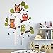ufengke Altura Pegatinas de Pared Árbol Búhos Vinilos Adhesivos Pared Removible Decorativos para Dormitorio Habitación Infantiles
