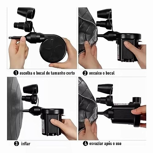 Bomba De Ar Elétrica Encher Colchão Boia Piscina Bomba Pneumática Inflador Com Bicos Bivolt
