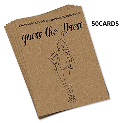 Bridal Shower Games - Guess the Dress Bridal Shower Game for 50 Guests - Fun Cute Wedding Party Games Ideas