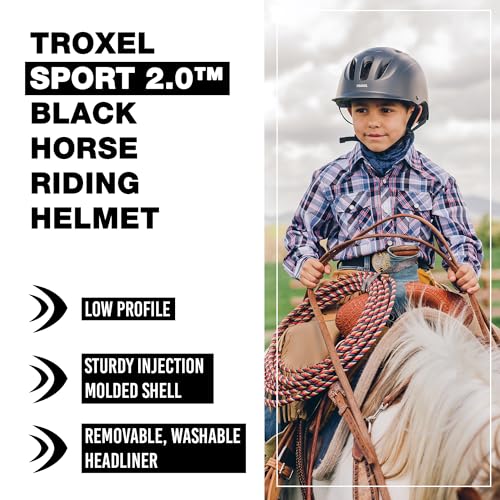 Image of Troxel Sport 2.0 Injection Molded Horse Riding Helmet, Lightweight Adjustable Design, Safety Horseback Riding Gear