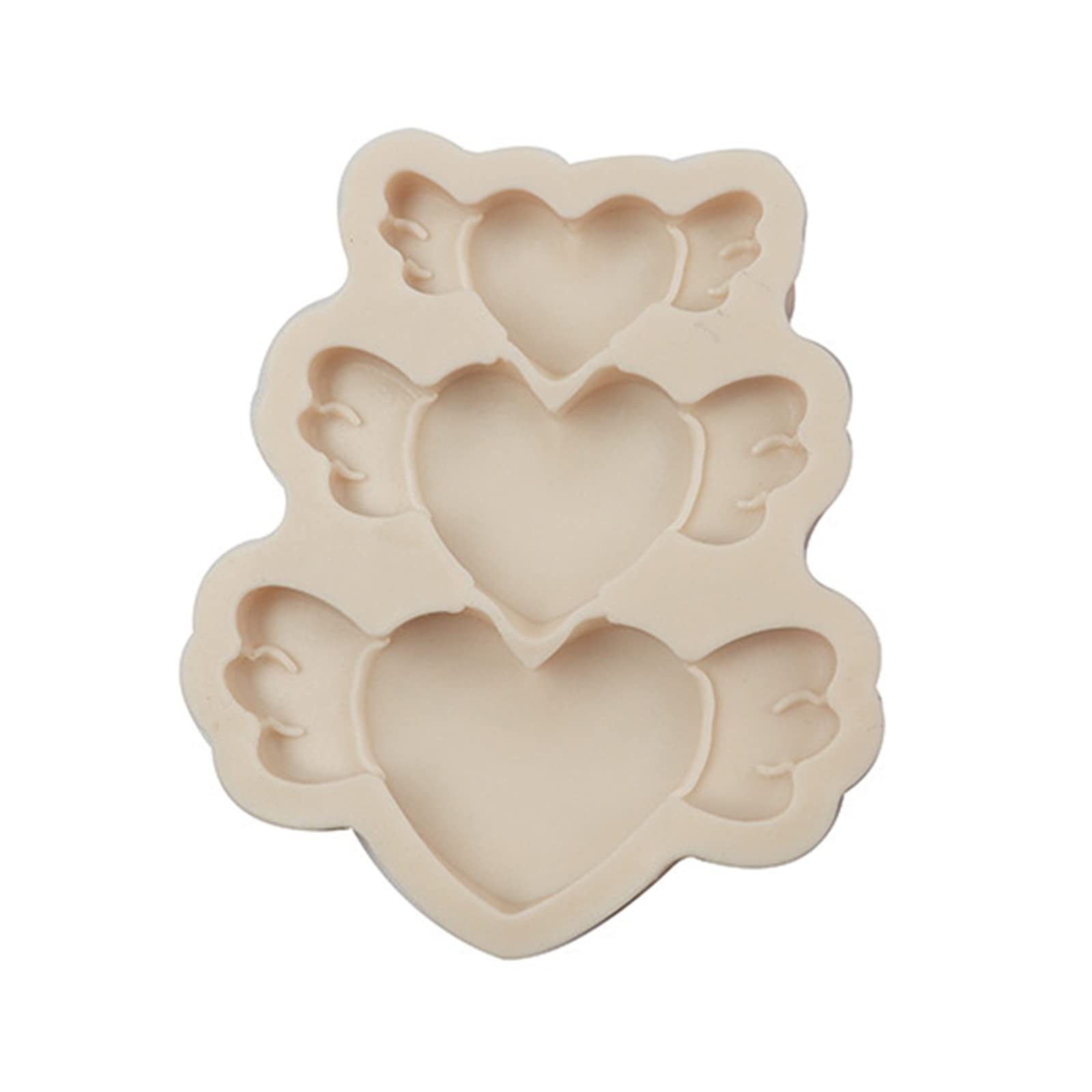 CRFFZ Cartoon Heart Wing Silicone Mold Cake Pastry Decor Baking for Making Chocolate Fondant Cupcake Molds Nonstick Dessert for Baking Silicone Tools
