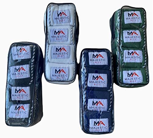 Majestic Ally Fleece Polo Leg Wraps With Braided Rope For Horses - Set Of 4-10 Foot Long And 5 Inch Wide (Navy) #TOP6
