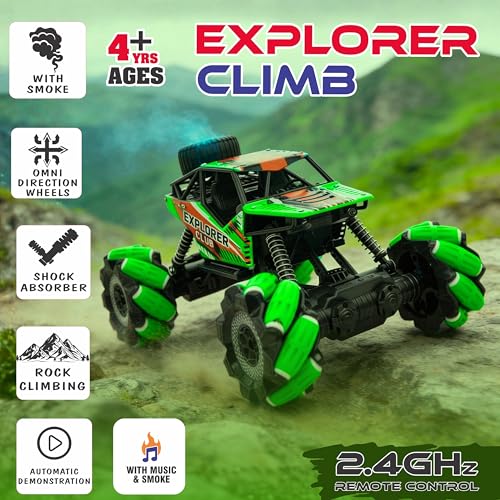 Image of Gooyo GY-015SS Rechargeable Explorer Climb Spray Monster RC Car, Power Source: in-Built Battery for Car (Included) & 2xAA Battery for Remote Controller (Not Included) (Green)