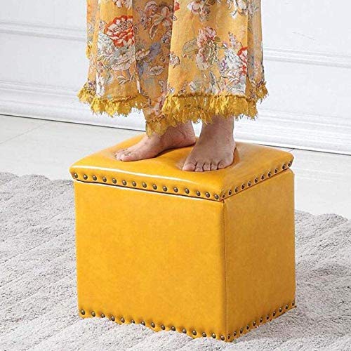 Tabouret de maison moderne pouf de rangement carré n° 3 - 8