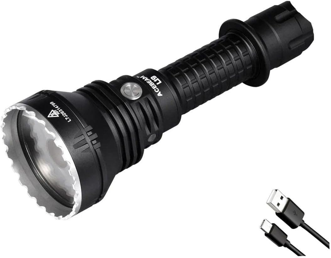 ACEBEAM L19 Green LED Flashlight -2200 Lumens 1520 Meter Throw w/Free 20A Battery