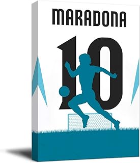 YITUOMO Diego Maradona Decoración de pared para baño de 24 x 36 pulgadas, póster deportivo para pared de jugador de fútbol argentino, arte para dormitorio de niños y niñas, enmarcado