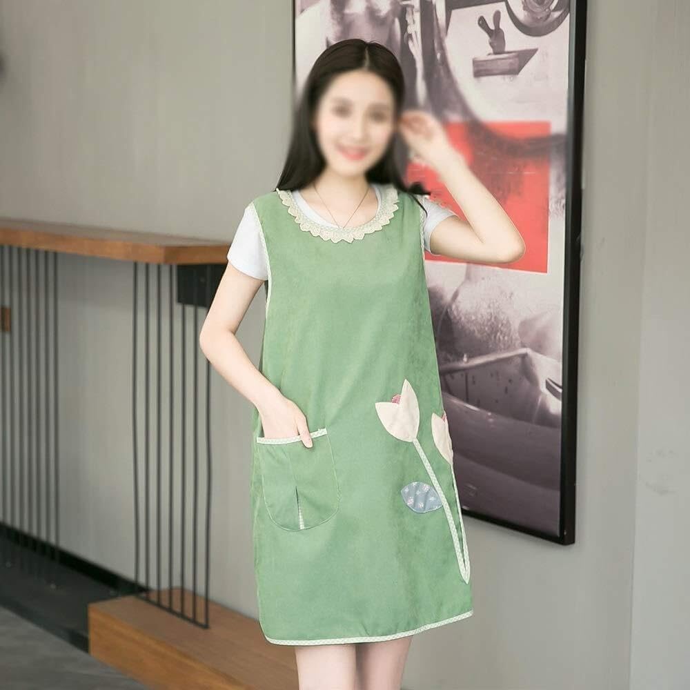 Chef Aprons for Men Women with ，Aprons With Pockets Fashion Double Layer Apron Tea Shop Restaurant Overalls Kitchen Apron