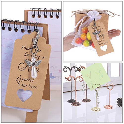 Cerealy 114 Pcs Angel Keychain Souvenir Wedding Gifts Baby Shower Favor Thank You Gifts Set With Thank You Tag Drawstring Bag (White) #TOP3