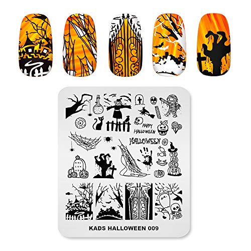 Rolabling Nail Stamping Plate Christmas Halloween Nail Art Plates Image Transfer Template Manicure Stencils Printing Diy Tool (Halloween 009) #TOP2