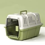 牧小苫＼ｍｓｍｒ ペットキャリー クレート 小型犬〜中型犬用 Mサイズ グリーン ハードキャリー 通気性良好 取っ手付き 幅35×奥行50×高さ34.2cm HKX07
