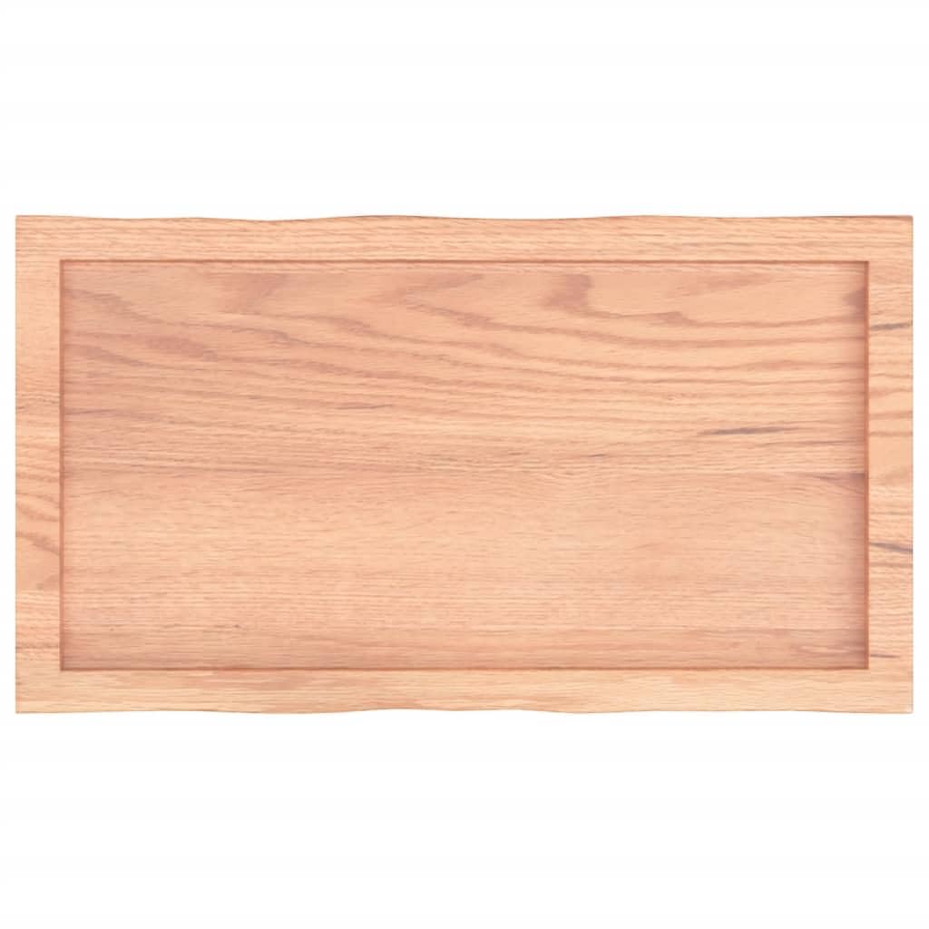 Massivholz Tischplatte aus Eiche 80x40x2-4 cm, behandelte Naturkante für schreibtisch arbeitsplatte ersatz, DIY bauen renovieren, passend für untergestell, Tischoberfläche
