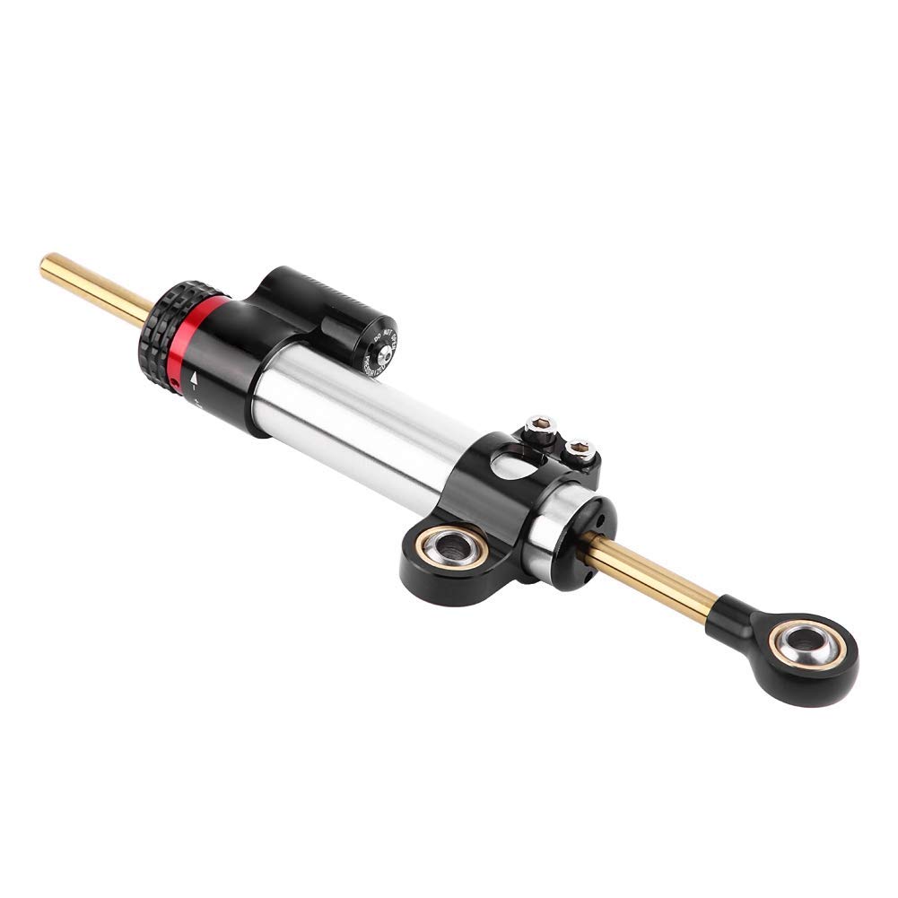 Lenkungsdämpfer EBTOOLS Motorrad, verstellbar, universeller Aluminium-Lenkungsdämpfer, Stabilisator, Ersatz für MT10 MT 07 MT09, langer Typ/kurzer Typ (kurzer Absatz)