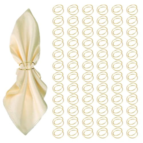 Gold Napkin Rings - 72 PCS Metal Spiral Napkin Rings(Spiral) Napkin Holders Buckles for Family Dinner, Wedding, Party,Table Decorations