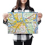 Affiche en vinyle de destination A3 - Mulhouse City France - Carte de voyage française - 42 x 29,7 cm - 280 g/m² - Papier photo satiné brillant - #45809