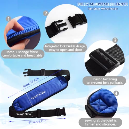 Image of Wheelchair Seatbelt,Wheelchair Harness for Adults,Safety Belt for the Elderly,Adjustable Straps for Dementia Patients Falling Out Prevention,Adults,The Elderly,Pregnant,Paralyzed(Blue)