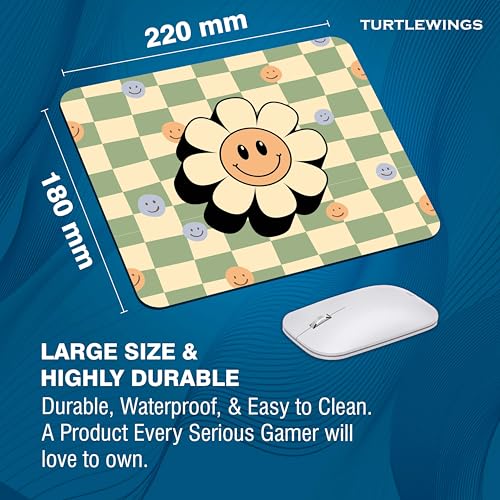 Image of TURTLEWINGS | Mousepad | Abstract Flower Design mausepad - 22x18 cm, 3mm Thick | Abstract Design Non-Slip Rubber Base | Office, Study & Gaming Use | Premium Smooth Surface 02 (Design 11)