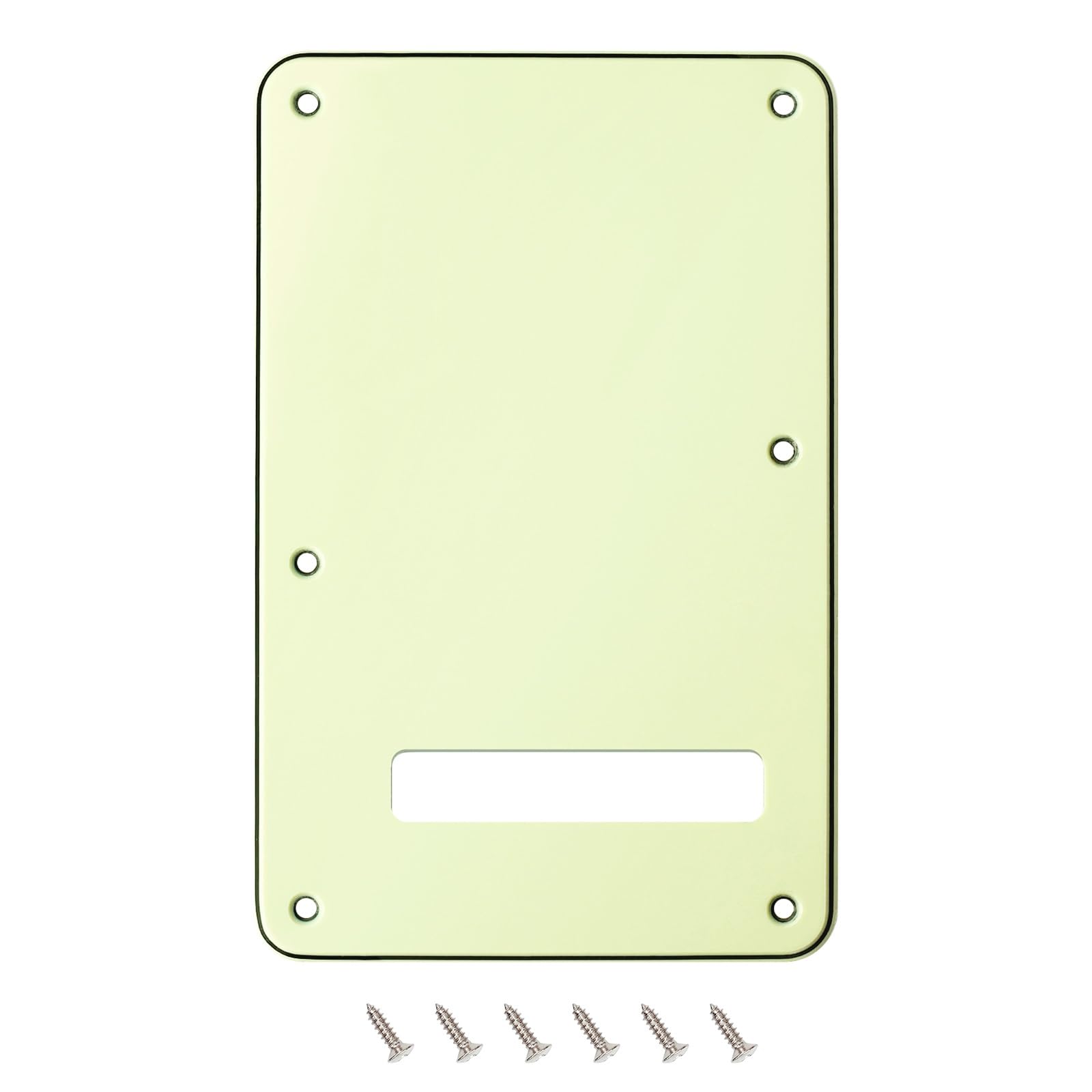 Banworks Electric Guitar 3 Ply Backplate 6-Hole Trem Tremolo Cover for USA/Mexican Standard Strat ST JT/HGB-01 Vintage Green