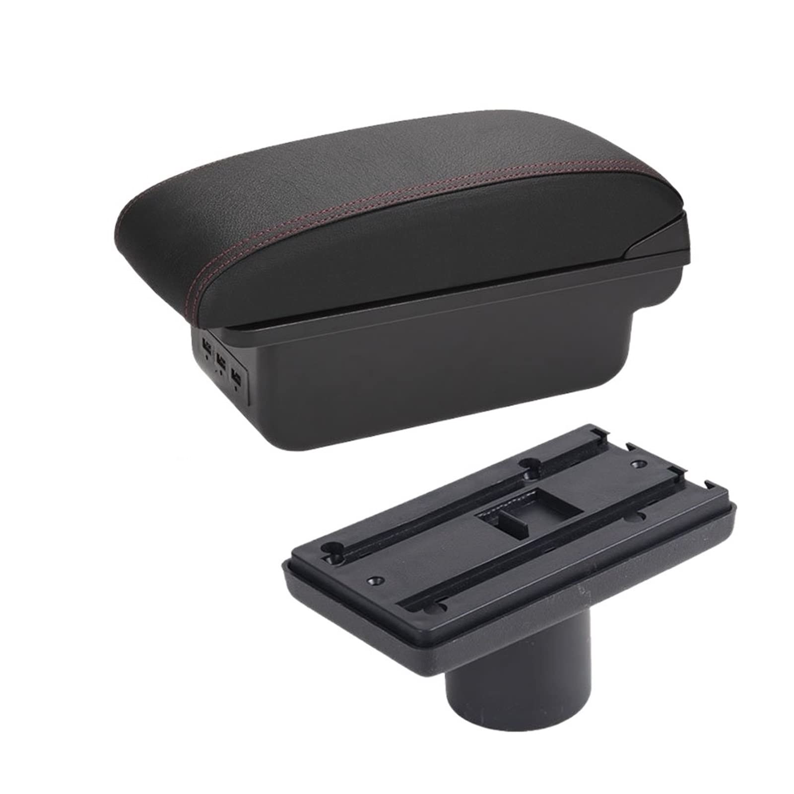 For Seat For Ibiza 6j 6L Car Armrest Box Central Store Content Storage Box With Cup Holder Ashtray Products With USB(B1 3USB)