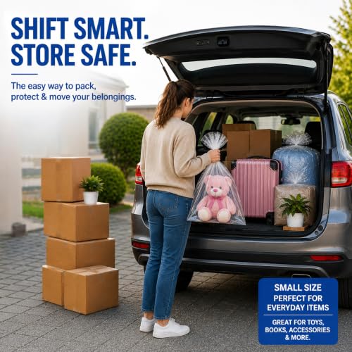 Image of Storite 10PCs Large Tranparent LDPE Plastic Trolley Cover 30 x 50 in