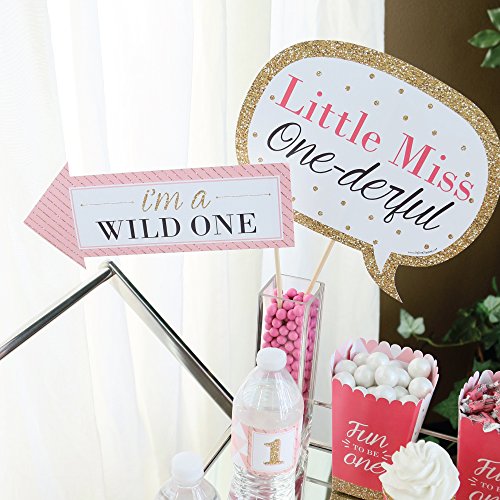 Funny 1St Birthday Girl - Fun To Be One - First Birthday Party Photo Booth Props Kit - 10 Piece #TOP4