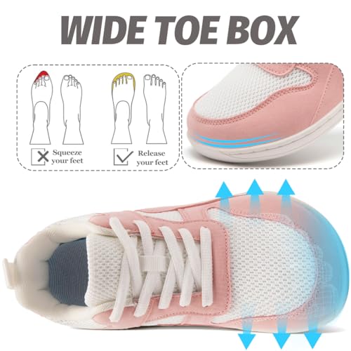 Women's Wide Toe Box Barefoot Sneakers Walking Slip On Shoes Zero Drop Running Sneakers Breathable Non Slip Casual Jogging Shoes2