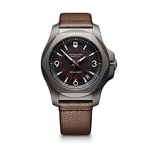 Victorinox Swiss Army Men's I.N.O.X. Titanium Swiss-Quartz Watch with Leather Strap, Brown, 21 (Model: 241778)
