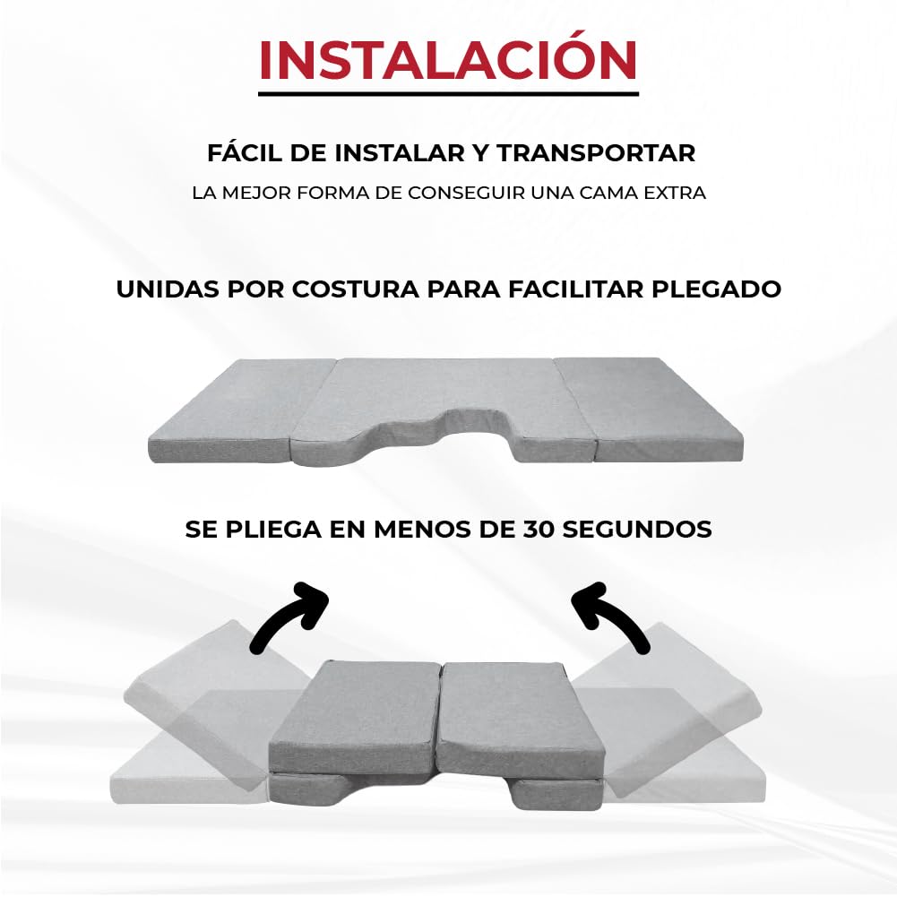 K´Foam Colchón Plegable Cama Delantera Camper para Mercedes Vito Color Gris (2003-2014)