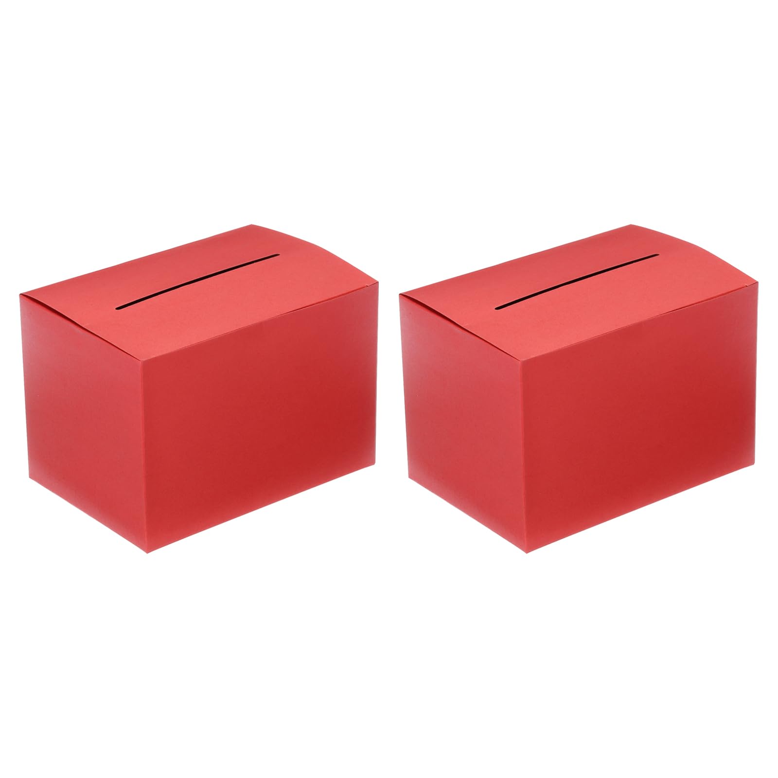 PATIKIL Red Cardboard Suggestion Box, 2 Pcs 6.5 x 4.5 x 4.5 Inch Raffle Box with Removable Header Board for Voting Suggestion