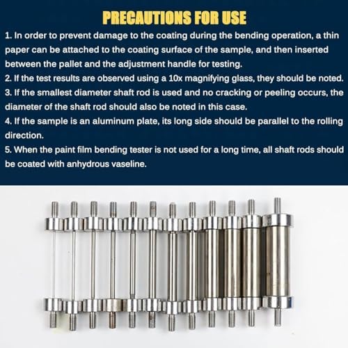 Cylindrical Paint Film Bending Tester - Multi-Shaft Coating Flexibility Instrument for Elasticity Testing & Paint Film Flexibility Assessment