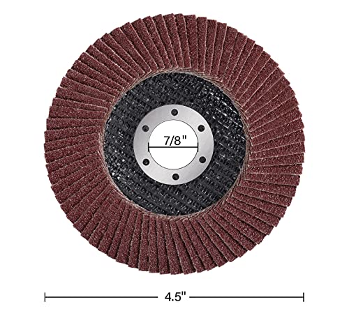 Mido Professional Abrasive 208 Flap Disc 4 1/2 Inch 20 Pack For Angle Grinder Sanding Disc Assorted Grit 40 60 80 120 Aluminum Oxide Sanding Grinding Wheels 4.5 X 7/8 Inch Flat Type #27 thumb #1