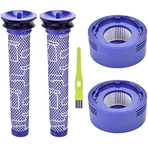 V8 Filter für Dyson 2 Stück V7 V8 HEPA-Nachmotorfilter Kit & 2 Vorfilter Ersatzfilter Cover