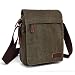 Outreo Herren Umhängetasche, Retro, Umhängetasche, Vintage, Aktentasche, aus Segeltuch, Einkaufstasche, für Schule, Laptop, Freizeit, Börse, Handtasche, grün, L, Retro, Vintage