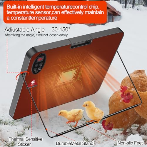 Eletol Chicken Coop Heater For Winter,Radiant Heat Panel With Overheating Protection,200W Chicken Heater With Remote Control Timing Function & Adjustable Temp,Large Heat Warmer For Chicken Kitten Puppy Pets thumb #4