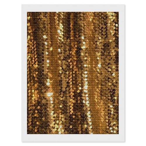 Kit de broderie diamant BWQMNT paillettes dorées pour décoration murale